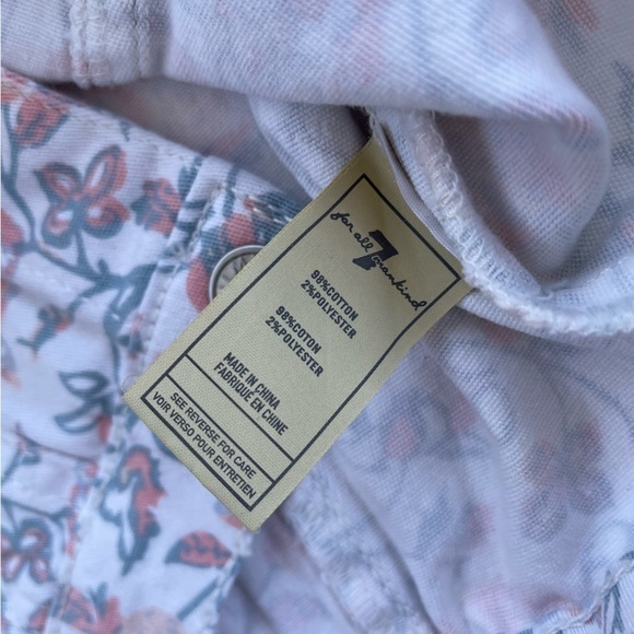 7 for all Mankind Girls Toddler Floral White Denim Jacket Size 24 months - Picture 5 of 5